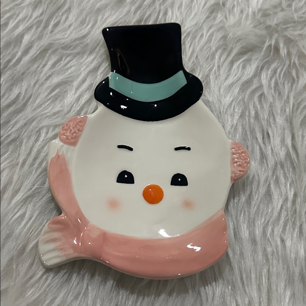 Johanna Parker Transpac Snowman Spoon Rest Retro Christmas Holiday Decor NEW